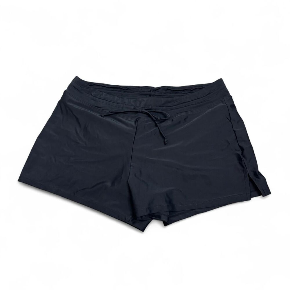 NWOT L Women's Black Drawstring Swim Shorts
